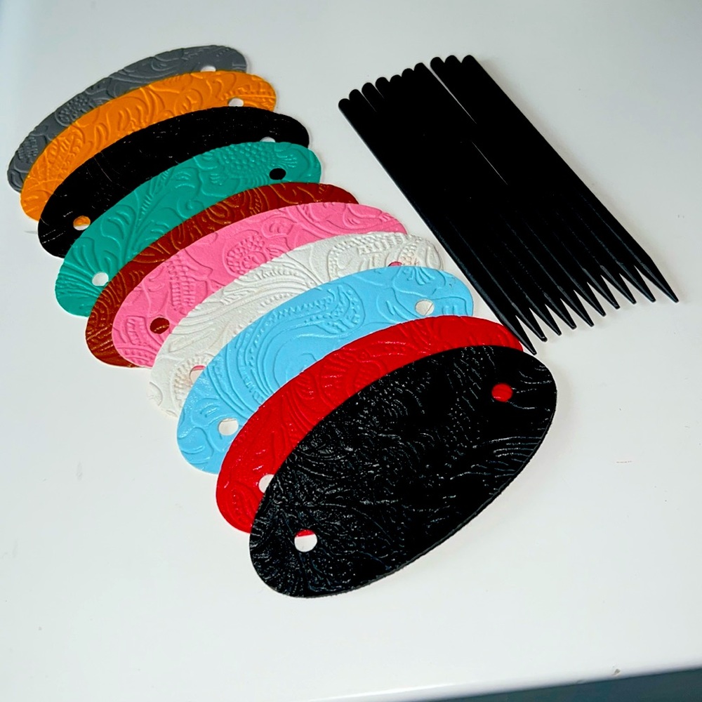 Leather Hair Clip with Stick Faux Leather
